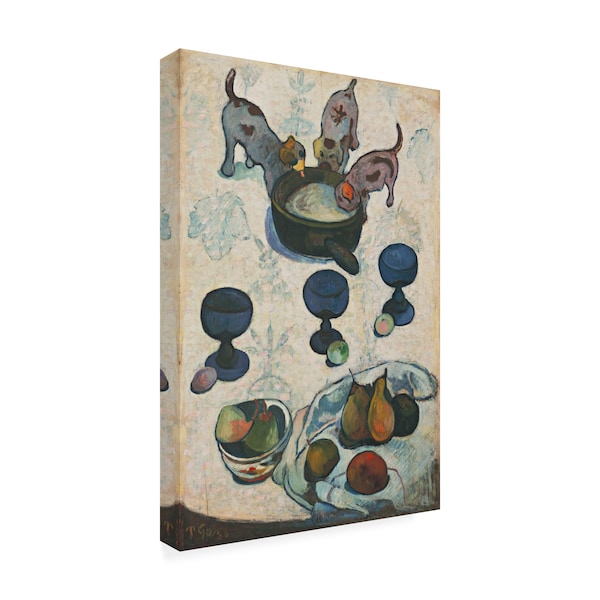 Gauguin 'Still Life With Three Puppies' Canvas Art,16x24